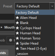 Preset combo