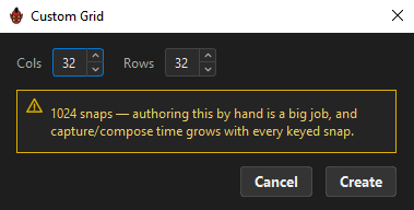 Custom Grid dialog