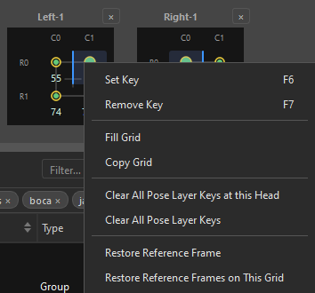 Editor grid context menu