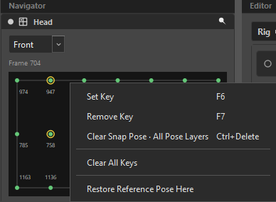 Navigator context menu