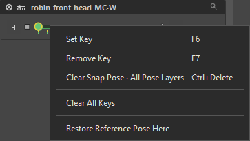 Knob navigator context menu