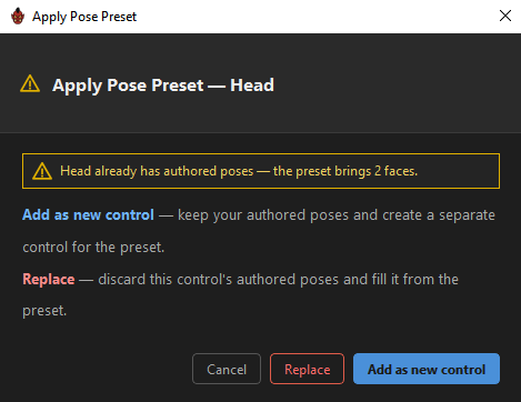 Replace or add as new control
