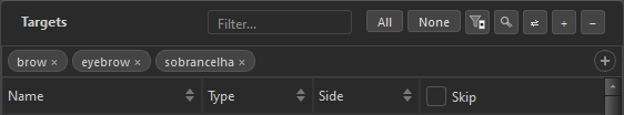 Targets toolbar