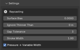 Settings — Raycasting