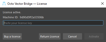 Maya — License dialog